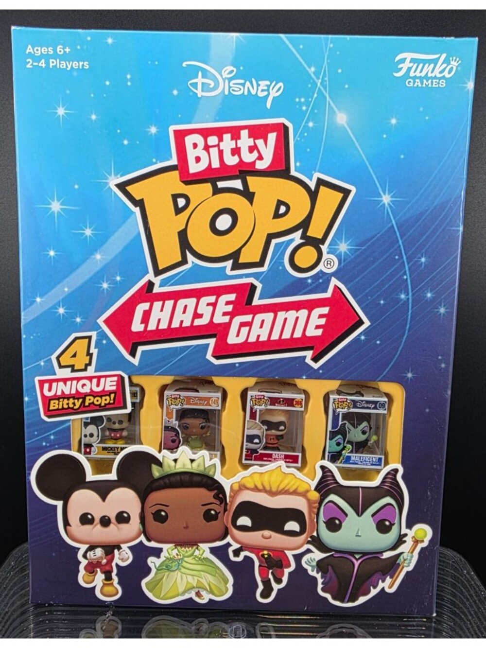 Disney Bitty Pop! Chase Game Funko Board Game 4 Exclusive Figures Ages 6+